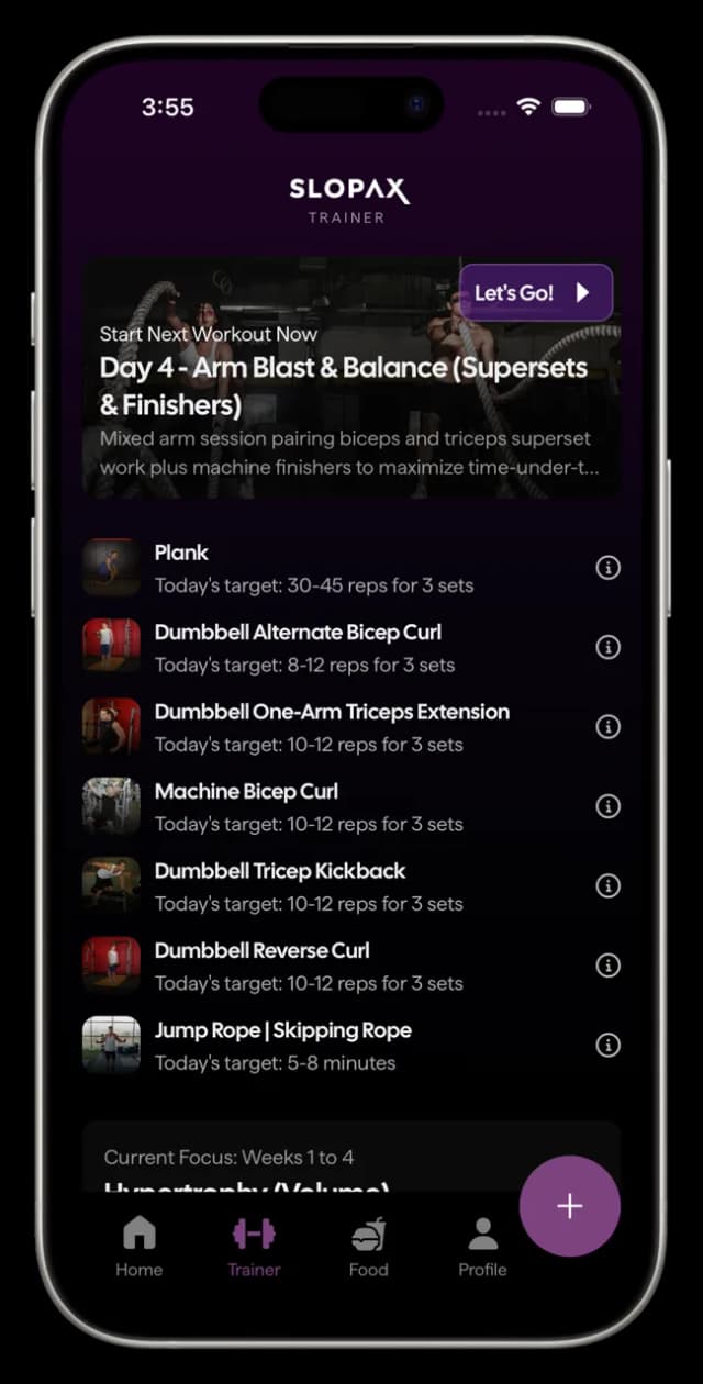Slopax workout plans